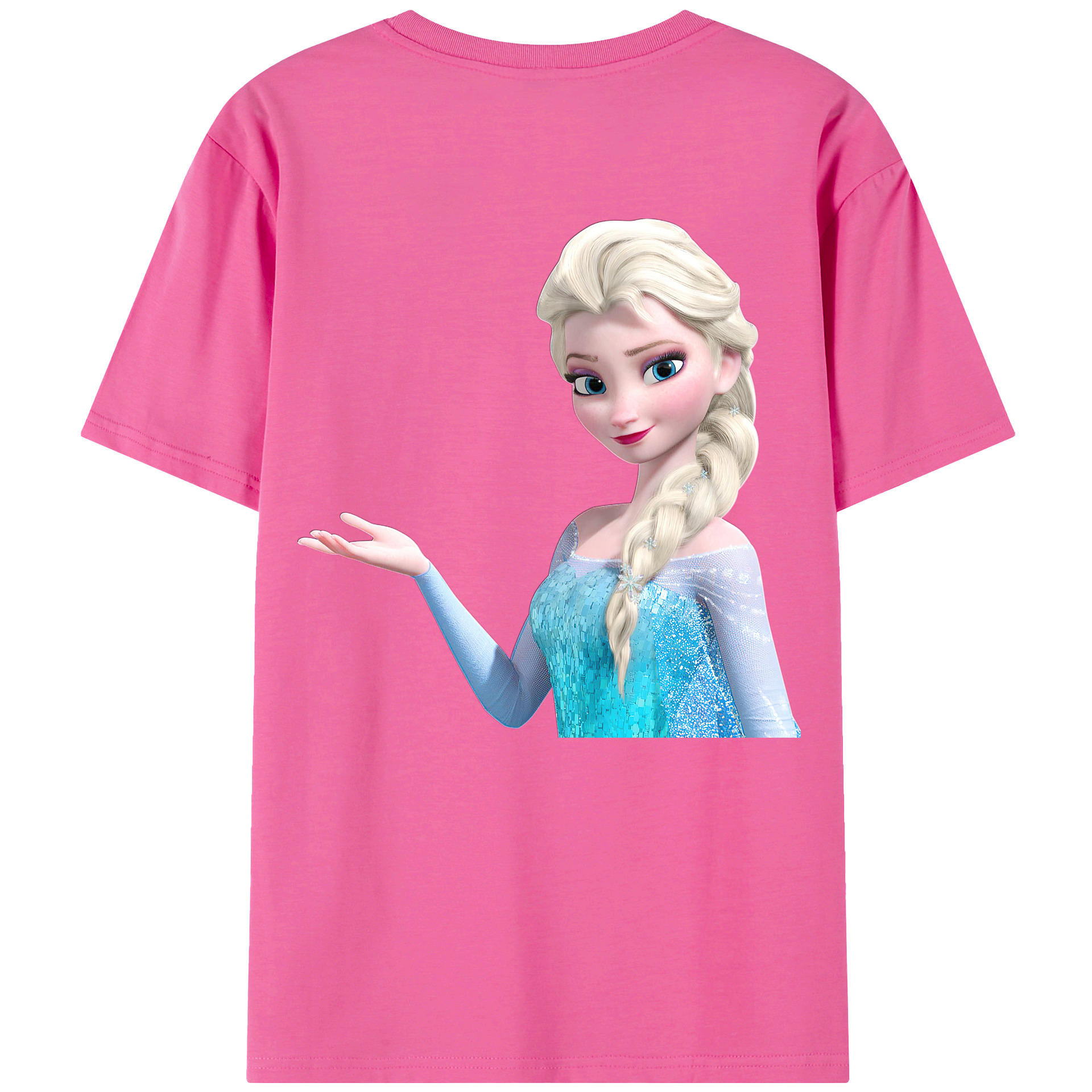 （画像用） アナと雪の女王 アンナ エルサ Frozen Anna Elsa レディース半袖Tシャツ(バックプリント)